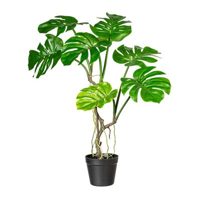 Splitphilodendron Kunstpflanze 75 cm im Topf 15x13 cm