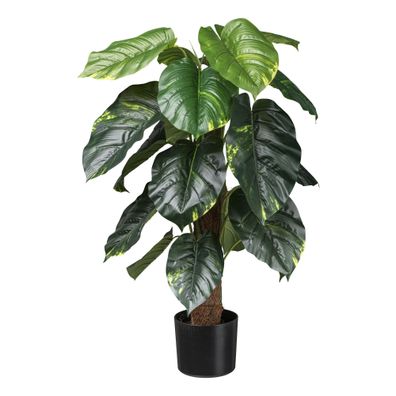 Philodendron Scandens Kunstpflanze 90cm Cocosstamm Kunststofftopf