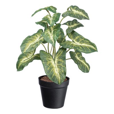 2er Set Syngonium Pixie Kunstpflanze 38cm Grün-Gelb im Topf