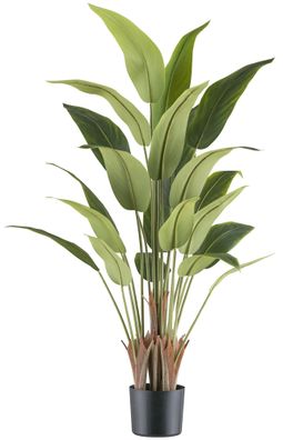 Kunstpflanze Strelitzia reginae 120 cm im schwarzen Topf 15x13 cm