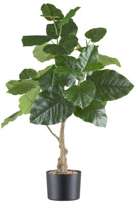 Ficus petiolaris Kunstpflanze 85 cm im schwarzen Topf mit Kies