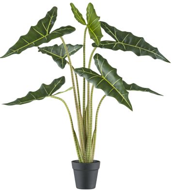 Alocasia zebrina Sarian Kunstpflanze 100 cm im Topf 14x13 cm grün