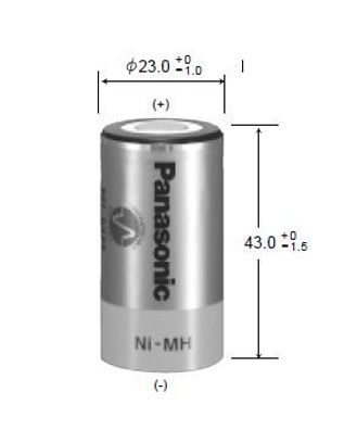 Panasonic - HHR-25SCH - 1,2 Volt 2500mAh Ni-MH - Hochtemperatur/Zyklenfest