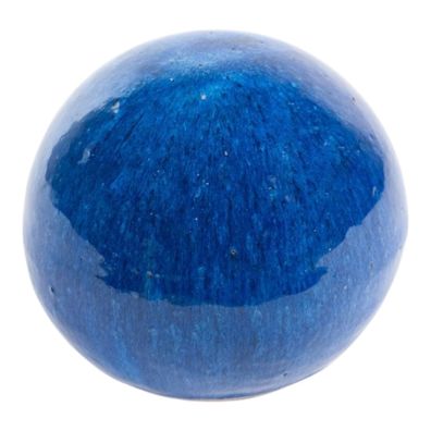 Gartenkugel Keramik 12cm Royal Blau glasiert