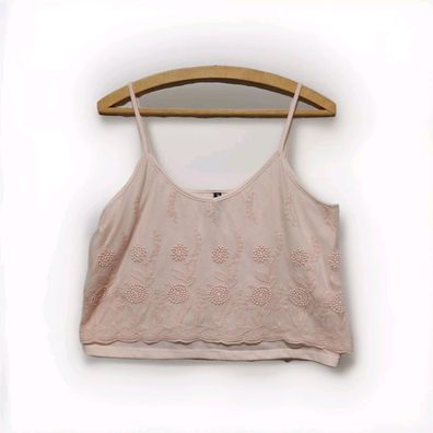 PAGE one Crop Top Gr. M Damen Spitze rosa cropped Trägertop bauchfrei * E2*