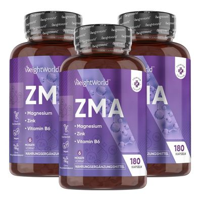 3er Pack: ZMA Supplement - 540 Kapseln für Muskel, Schlaf & Energie