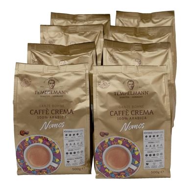 Tempelmann Kaffee Nomos Caffé Crema 120246 ganze Bohne 8x500g