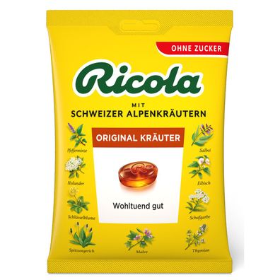 Ricola Schweizer Bergkräuter Bonbons ohne Zucker fruchtig frisch 75g