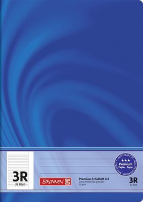 Brunnen 104440323 Schulheft Vivendi A4 21 Liniensysteme mit Rand, Lin. 3R blau