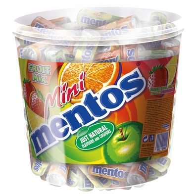 Mentos Mini Fruit 120 Rollen Kaudragees Fruchtgeschmack in Dose 1260g