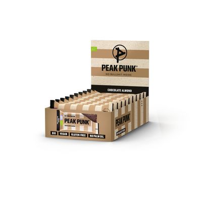 45,30 €/Kg | Peak Punk Organic/ BIO High-Protein Bar - Chocolate Almond 12x55g