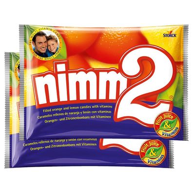 Storck Nimm2 Fruchtbonbons mit Füllung und Vitaminen 2er Pack1000g