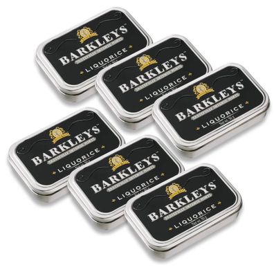 Barkleys Liquorice Pastillen Lakritz in einer Metalldose 50g 6er Pack