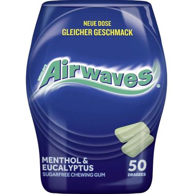 Airwaves Menthol und Eucalyptus zuckerfreier Kaugummi 50er Dose