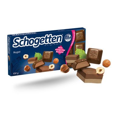 Schogetten Nugat Alpenvollmilchschokolade mit Nugat Cremefüllung 100g
