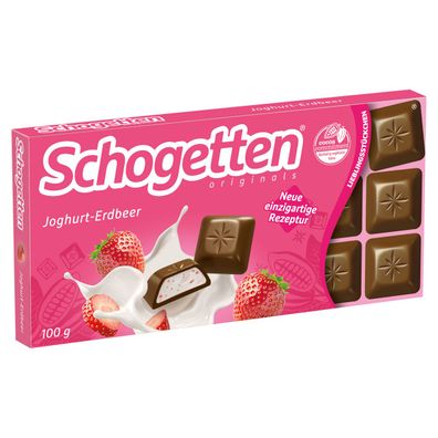 Schogetten Joghurt Erdbeer Alpenvollmilch Schokoladen Stücke 100g
