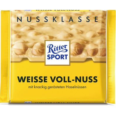 Ritter Sport Weiße Voll Nuss mit ganzen Haselnüssen und Crisps 100g