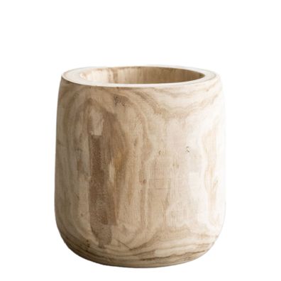 Blumentopf aus Holz in Hellbraun - Pia - L (H31 W29) - Ideale Ergänzung für Ihr Zuhau