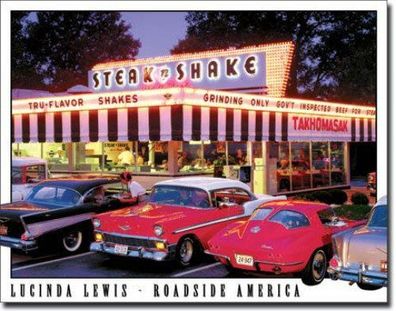 Blechschild 31 x 40, Lewis - Steak n Shake, USA Werbeschild Art. #1478