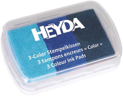 Heyda 204888464 Stempelkissen 3-Color 9 x 6 cm Blautöne