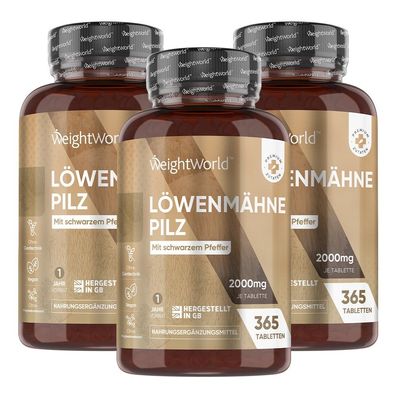 Löwenmähne Extrakt - 3X 365 Tabletten - Natürliches Adaptogen für das Gehirn