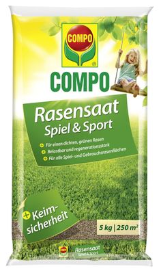 COMPO Rasensaat Spiel und Sport 5 kg für 250 m²