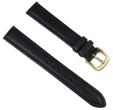 Eulit Taurus Ersatzband Uhrenarmband Leder Taurus schwarz 16mm