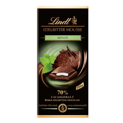 Lindt Edelbitter Schokolade Mousse Minze gefüllte Schokolade 150g