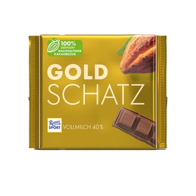 Ritter Sport Goldschatz Vollmilch Schokolade mit Kakao Note 250g