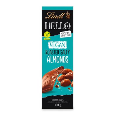 Lindt Hello Vegan Roasted Salty Almonds mit Hafertrinkpulver 100g