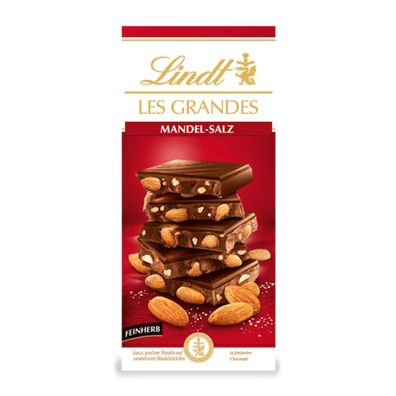 Lindt Les Grandes Mandel Salz in feinherber Schokolade Tafel 150g