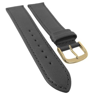 Taurus Uhrenarmband | Kalbsleder grau mit Naht, kurze Länge 30156