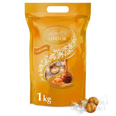 Lindt Lindor Schokoladen-Kugeln Caramel im Vorratsbeutel