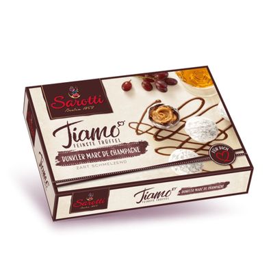 Sarotti Tiamo Feinste Trüffel Dunkler Marc de Champagne 125g