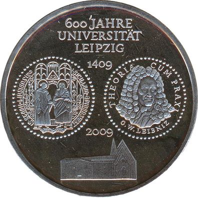 BRD 10 Euro 2009 A PP 600 Jahre Universität Leipzig Silber*