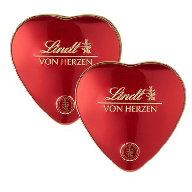 Lindt Von Herzen Pralinenmischung in Metall Herz Dose 30g 2er Pack