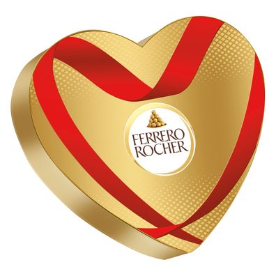 Ferrero Rocher Herz Geschenkpackung in Herzform 10 Nuss Pralinen 125g