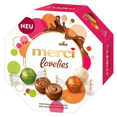 Merci Lovelies Classic einzeln verpackte Pralinen 5fach sortiert 185g