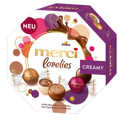 Merci Lovelies Creamy verpackte Pralinen 4fach sortiert 185g