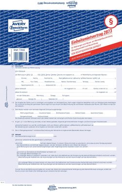 Zweckform 2873 Einheitsmietvertrag - Wohnungen und Häuser, DIN A4, mit Übergabepro