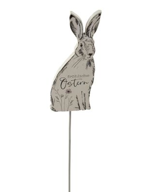 Osterhase mit Holzstecker für Pflanzen