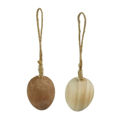 Pinienholz Oster Eier 5x6cm 2er-Set