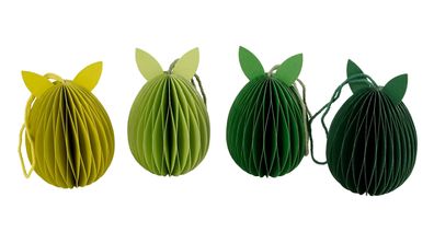Papier Oster Eier 2er-Set (gelb, hellgrün, grün, dunkelgrün)