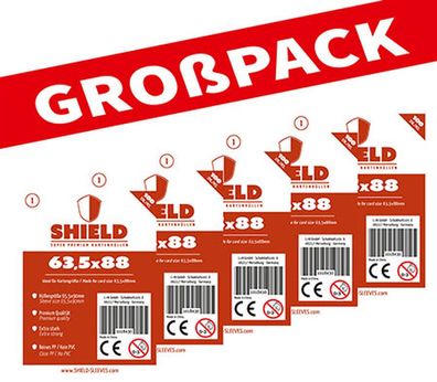 Shield 1 - (100er Großpack) 100 Super Premium Kartenhüllen für Kartengröße 63,5