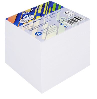 Zettelbox Nachfüller Memowürfel Nachfüllpapier 800 Blatt weißes Papier FSC Mix