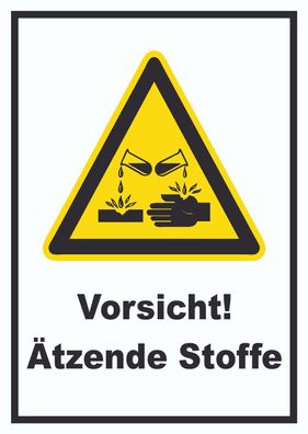Vorsicht Ätzende Stoffe Schild