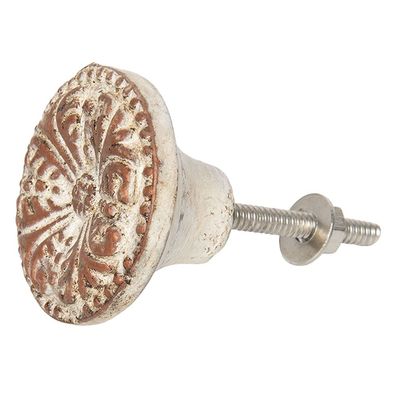Clayre & Eef Türknauf Ø 4 cm Braun Beige Keramik (Gr. Ø 4x3 cm / S3 cm)