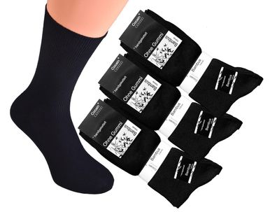5 Paar Herren Bambussocken gerippt Marke "Cocain" 39/42 schwarz Diabetiker