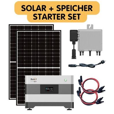 SunLit Solar Balkonsolar Balkonkraftwerk 760 Wp Deye Sun M80G4 2150Wh Speicher