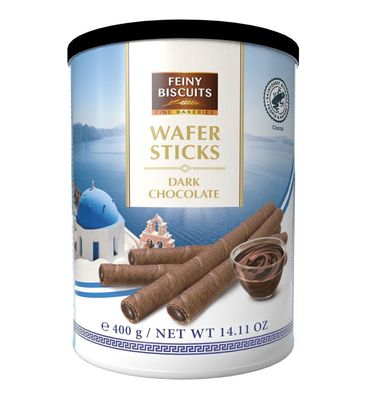 Feiny Biscuits Waffelröllchen mit Zartbitter Schokoladencreme 400g in Dose